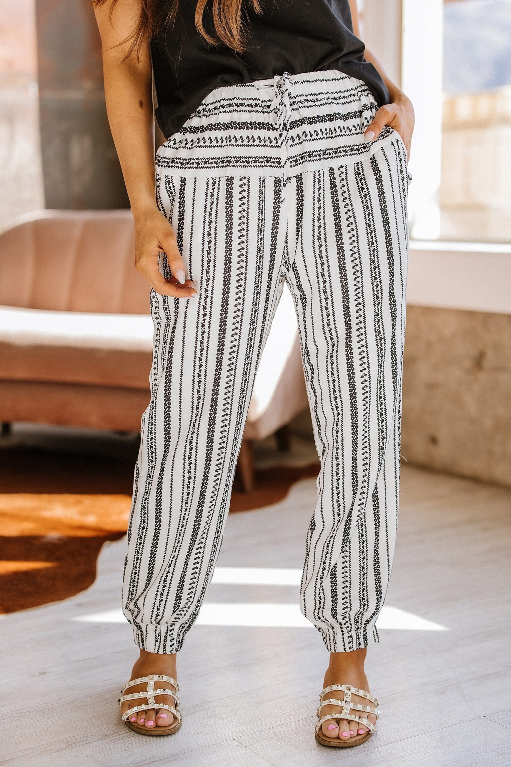 Rossie Striped Drawstring Pants